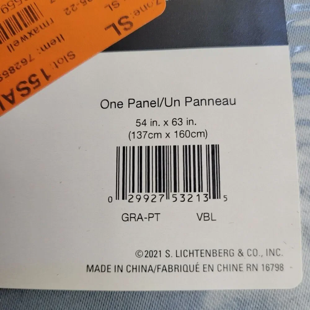 NEW Lichtenberg One Panel VBL Blue 54 W in X 63 in L #CT2